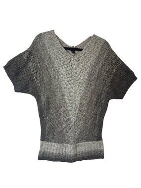 Women’s Small Oversized Y2K Wool Blend Sweater Boxy Pullover Knit Brown Tan
